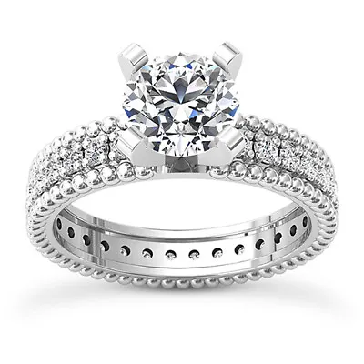 £5644.14 • Buy Eternity 2.49 Carat Round Cut Diamond I SI1 Engagement Ring White Gold Treated