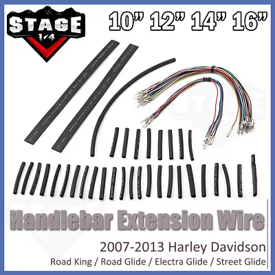 10 -16  Handlebar Extension Wiring Harness Kit For 2007-2013 Harley Touring • $35.99