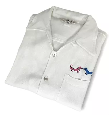 Da Vinci Vintage Dachshund White Bowling Shirt • $55