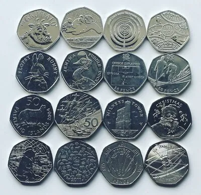 £25.99 • Buy Rare 50p Coins Olympic Beatrix Potter Kew Isle Of Man WWF Snowman Fifty Pence