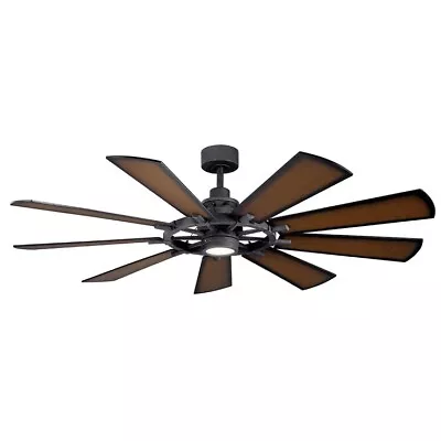 Kichler Lighting 300265DBK Gentry Indoor/Outdooor Ceiling Fan Distressed Black • $499.95