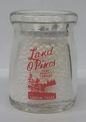 Very Nice Land O Pines Dairy 1/2 Oz. Glass Creamer Bottle Lufkin Texas • $27.99