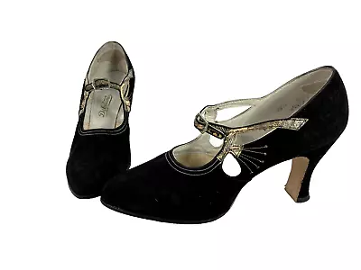 Sz 6.5 Nice Condition 1920s Flapper Pumps Louis Heel 20s • $136.71