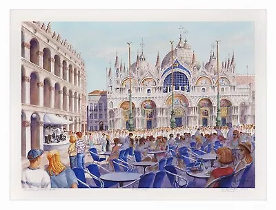 Gail Basner Signed Giclée Print Venice Italy Giclee Cityscape Vintage Cafe • $135