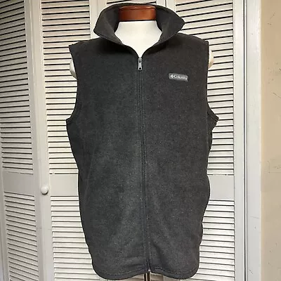 Columbia Mens XL Tall Dark Gray Fleece Full Zip Vest With Pockets • $24