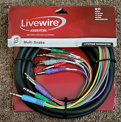 Livewire Essential 4-Channel Insert/Y Snake TRS To TS 12 Ft. Black • $45