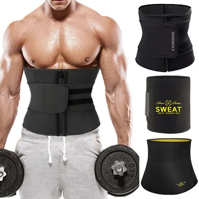 Men's Waist Trainer Sweat Belt Sauna Trimmer Body Shaper Workout Corset Cincher • £6.99