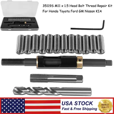 M11x1.5 Head Bolt Thread Repair Kit 35119S For Cadillac Honda Toyota GM 4.0/4.2L • $149.90