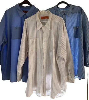 3 Wear Guard Work Clothes Men’s Shirt 5XL Weargaurd Long Sleeve Shirts (lot) • $16.99