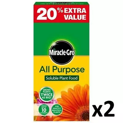 2 X Miracle-Gro All Purpose Soluble Plant Food 1kg+20% Free • £14.99