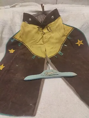 $34.99 • Buy Vintage 1950s Roy Rogers Kids Childs Cowboy Pants Chaps Authentic Brown Yellow
