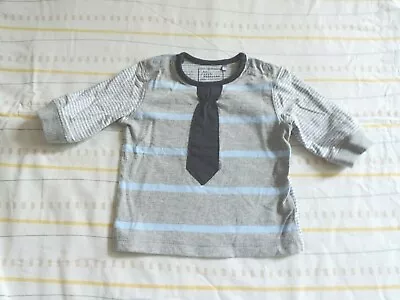 Baby Boys Next Long Sleeve Strip T-shirt With Tie Size 1 Month (D3 M) • £6