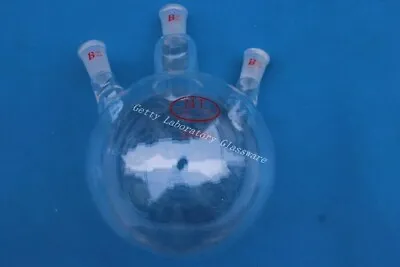 $49.50 • Buy 1000ml 1Litre Three-neck Glass Round Bottom Boil Flask,3-neck 24/40,heavy Wall
