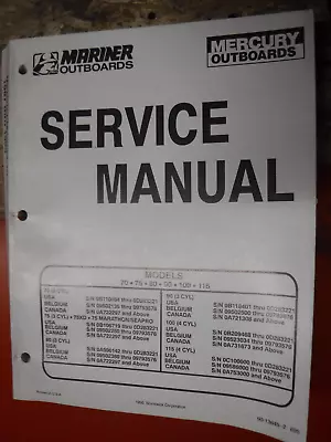 1987-1993 Mercury Mariner Models 70 75 80 90 100 115 Factory Service Manual • $22.99