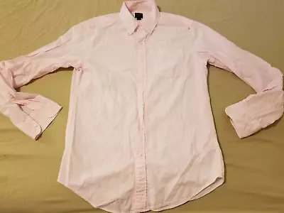 Mens J. Crew Seersucker Dress Shirt S Small Pink Button Cotton • $23.70