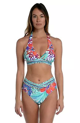 MSRP $83 La Blanca Womens Rouched Halter Bikini Swimsuit Top ONLY Size 16 DEFECT • $22.80