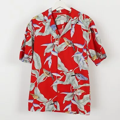 Vintage 80s Paradise Found Birds AOP Hawaiian Shirt LARGE Magnum PI Made In USA • $29.99