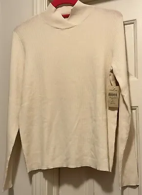 Coldwater Creek Crossover Mock Turtleneck  Sweater  IVORY   SMALL   NEW • $20.02