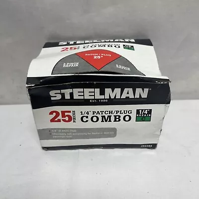 Steelman JSG382 1/4  (6.4 Mm Stem) Patch/Plug Combo 25 Pcs Tire Repair Kit NEW • $14.99