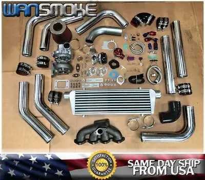 For HD Civic B Series B16 B18 B20 T3T4 .63 Turbo Kit Manifold Intercooler BOV CH • $688.99