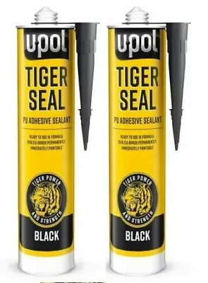 £17.95 • Buy 2 X U-POL Tiger Seal PU Adhesive Trim Sealant 310ml Multi Purpose Black TIG/NB