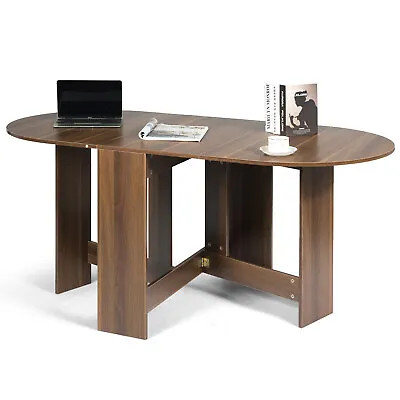 $139.95 • Buy Giantex Wooden Dining Table Folding Console Desk Round Side Table Kitchen Cafe
