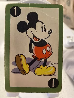 1937-1939 Disney Old Maid Card Game #1 Mickey Mouse. Blue Back • $50