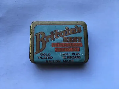 Scarce Cww2? Vintage Britain’s Best Gold Plated Radiogram Needles Paperlabel Tin • $53.23