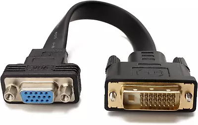 CABLEDECONN Active DVI-D Dual Link 24+1 Male To VGA Female Video With Flat Cable • $14.49