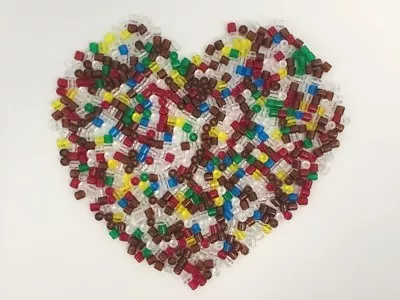 Bag Of Beads Plastic Clear Red Yellow Green Blue Brown  • $11.85