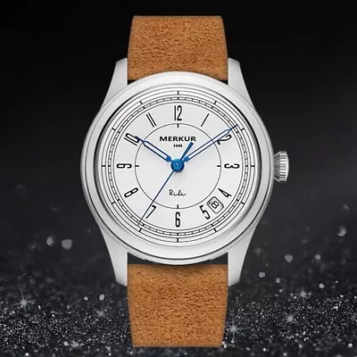 MERKUR Men Luxury Watch Manual Wind Mechanical Wristwatch M01D White Dial Date • $129