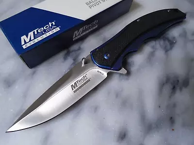 Mtech Evolution Ball Bearing Pivot Pocket Knife 8Cr13MoV Blue Mist MTEFDR014D • $17.75