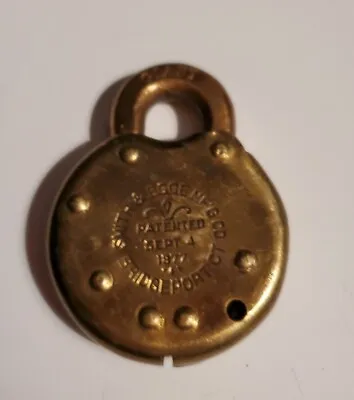Vintage Smith & Egge Antique Brass Padlock Old Antique Lock No Key 1877 Patented • $19.99