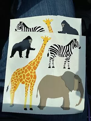 Vintage 1990 Grossman & Frances Meyer Safari Jungle Wild Animal Sheet Stickers • $10.72