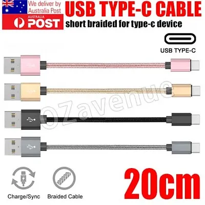 $8.95 • Buy Short Braided USB Type C Data Charger Charging Cable For Samsung Galaxy S8 S9 +
