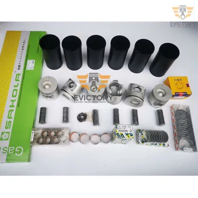 For HYUNDAI FORKLIFT 6D16T 6D16 6D16-T Rebuild Kit Piston Ring Liner Gasket Brg • $1050.33