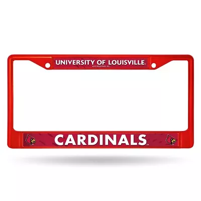 University Of Louisville Cardinals Red Painted Chrome Metal License Plate Frame • $19.99