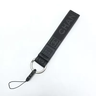 Authentic Chanel Sports Line Strap Black Nylon CoCo Mark Logo Charm Key Holder • $150