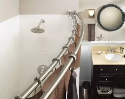 Double Curved Shower Curtain Rod Adjustable Up To 60  Polished • $49.99