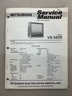 Mitsubishi VS-583R Original Service Manual Free Shipping • $10