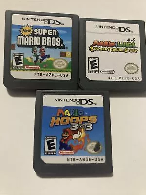 Nintendo 3DS LOT (3)Super Mario Bros.Mario HoopsBowsers Inside StoryTested • $10