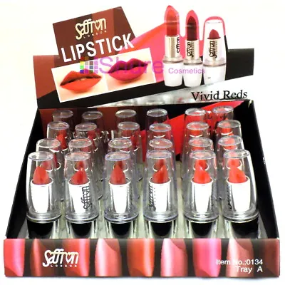 Saffron Lipstick Wholesale Job Lots Of 24 Per Box / Saffron Ladies Lipsticks • £32.50