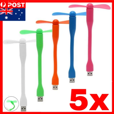 $3.95 • Buy 5 PACK USB FAN Bendable Flexible Portable Mini Power Bank Notebook Laptop 5 X PC