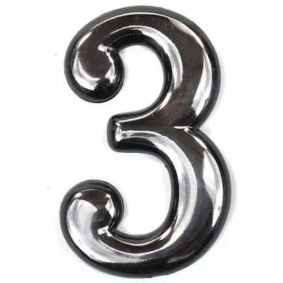 £2.99 • Buy Self Adhesive Door Numbers Chrome Finish 4  Number 2  Letter House Apartment DIY