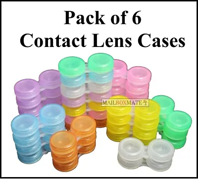 £4.95 • Buy 6 Contact Lens Lenses Case Storage Soaking Mini Travel Eye Care L/R Marked UK