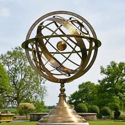 £780 • Buy Stunning Large Antique Brass Celestial Garden Armillary Sundial Sphere