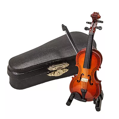 *GIFT*SKY Delicate Miniature Mini Violin W Bow And Case Great Gift Idea 4 Inches • $18.99