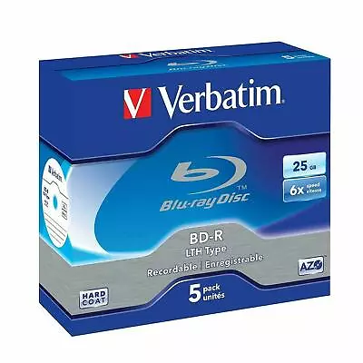 £17.95 • Buy Verbatim 43753 BD-R SL LTH Type 25GB 6x - Pack Of 5