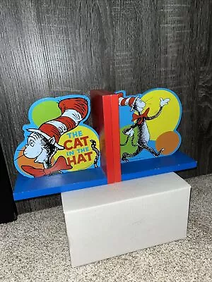 The Cat In The Hat Dr. Seuss 2011 Wooden Bookends • $19.99