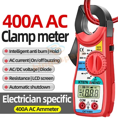 ANENG KT87N DC/AC450V Mini Digital Clamp Meter Digital Multimeter 400A Current. • $16.59